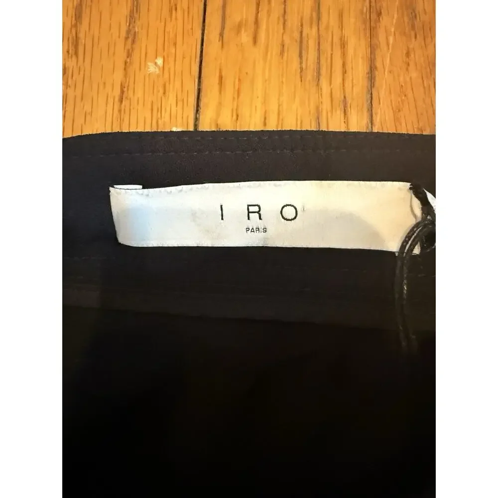 Iro Paris Womens Skirt Size 34 New Black Pleated Effect Party Mini